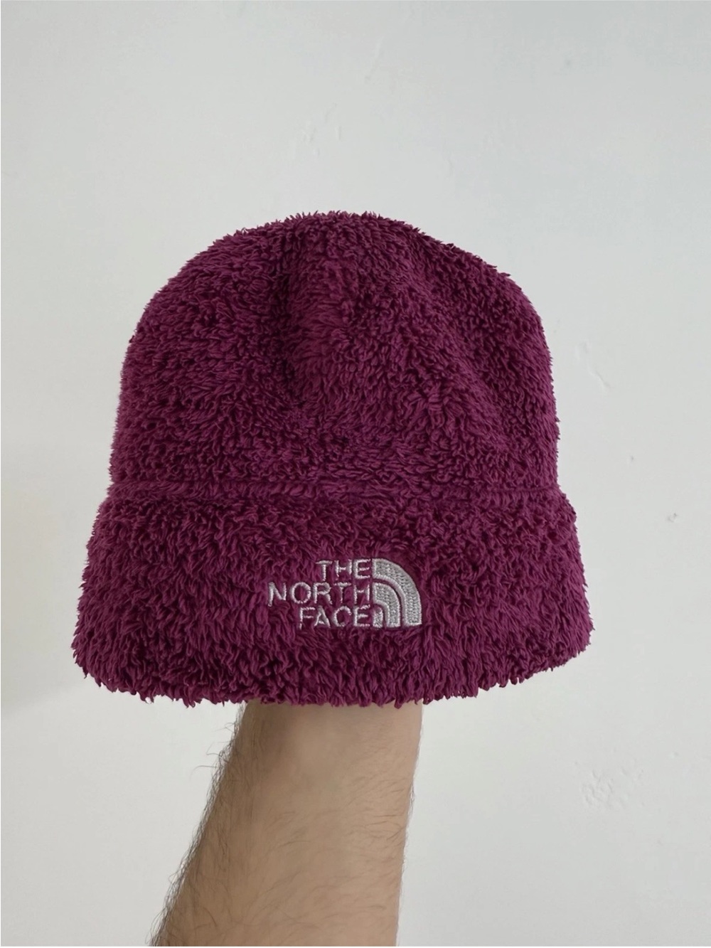 The North Face Girls' Fuzzy Beanie in Plum